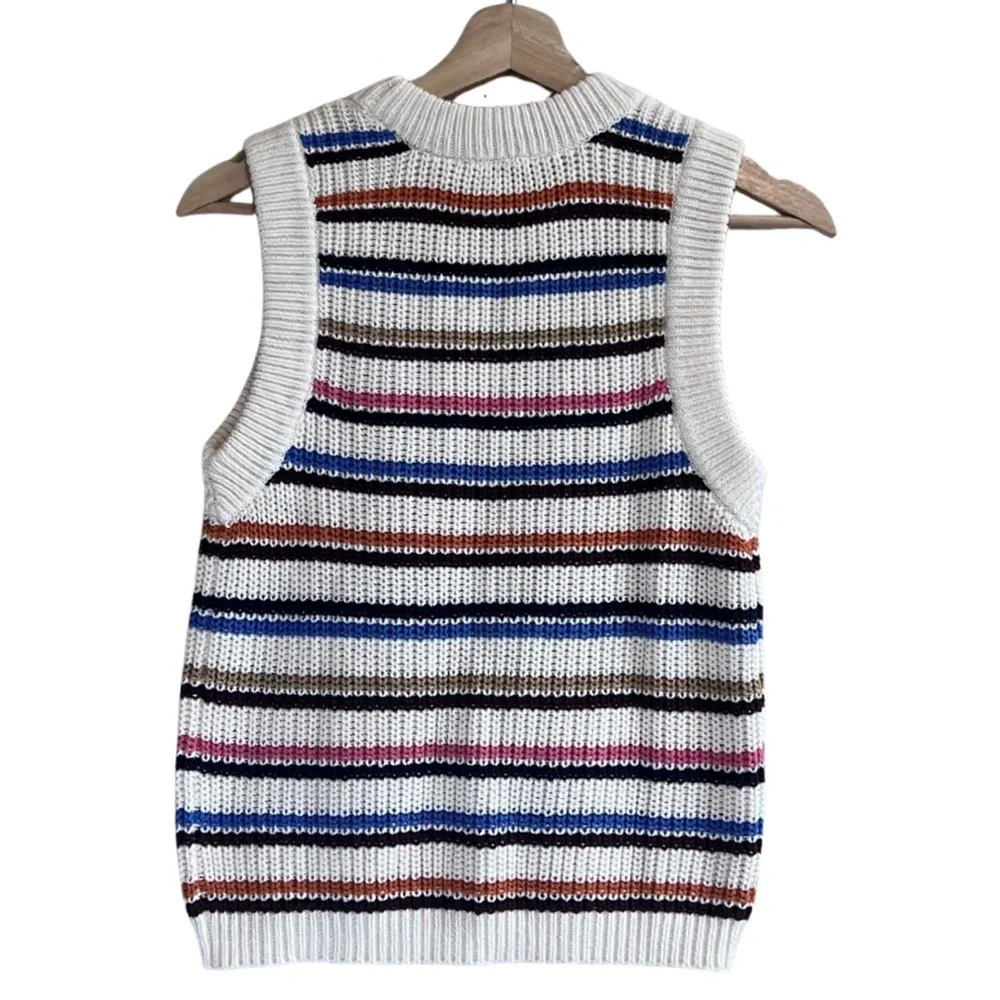 LOFT Multicolor Casual Striped Knit Top Size Small - Picture 3 of 5
